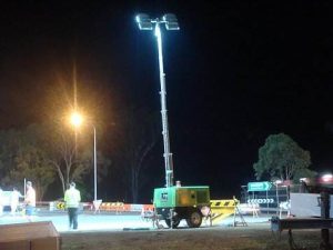 working mobile light tower